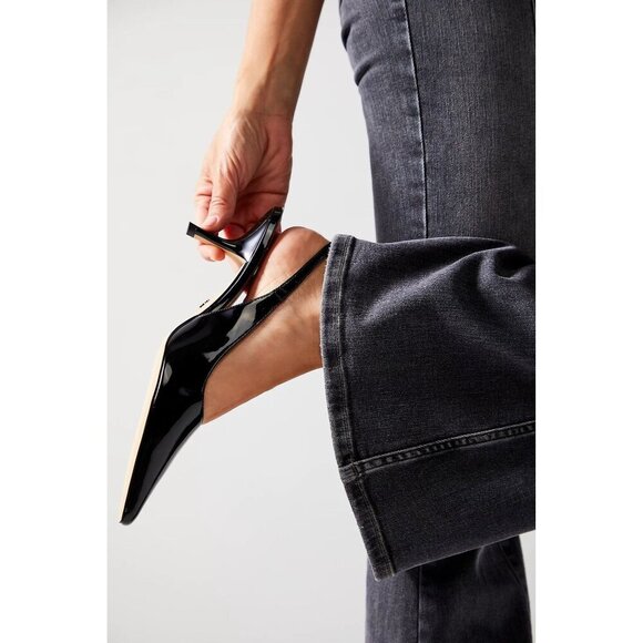 Marc Fisher Black Patent Leather Slingback Pointed Toe Heels-US 9M - Picture 1 of 10